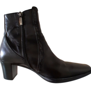 Geox Repiria Short Leather Side Zipper Boots Squared Toe  Size Eur 36  ( 6) EUC